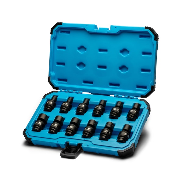 3/8 in Drive Universal Impact Socket Set, Metric, 12 pcs